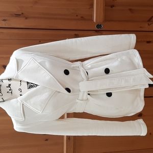 Ivory Pea Coat with Belt